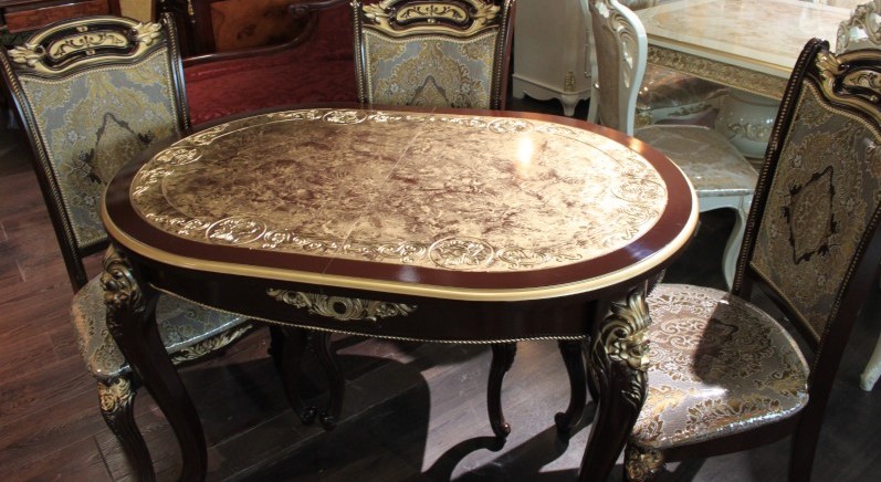 Стол Вивьен овал 120 (нога Роза) орех